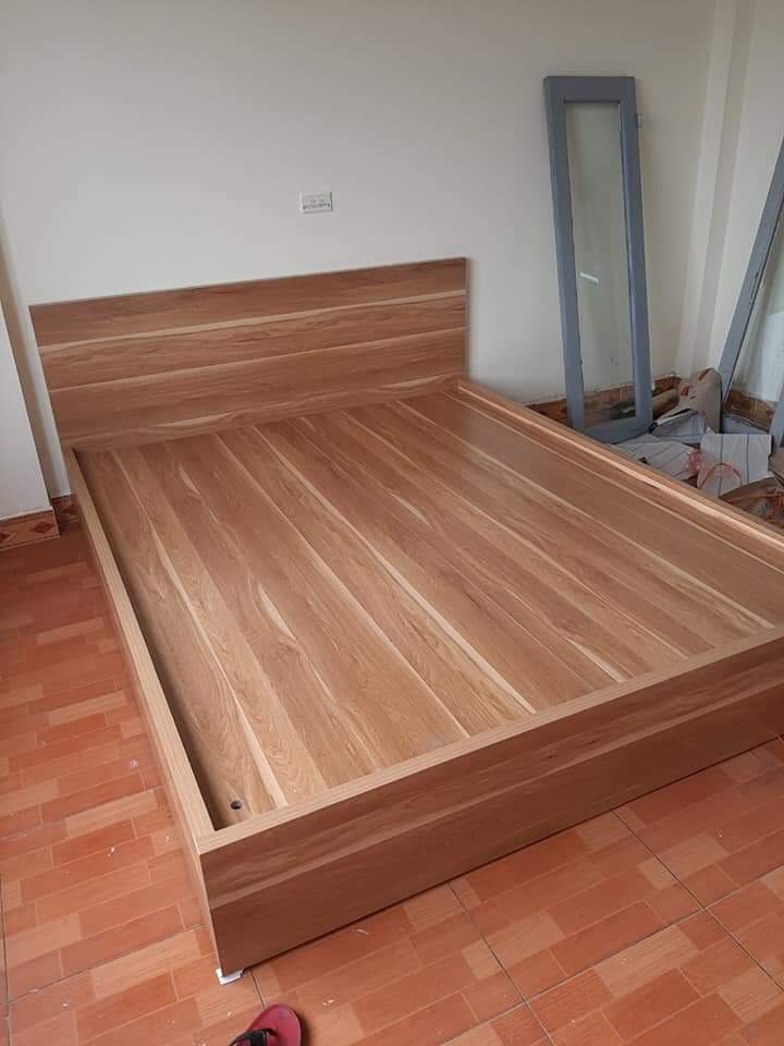 Giường ngủ gỗ công nghiệp vân gỗ