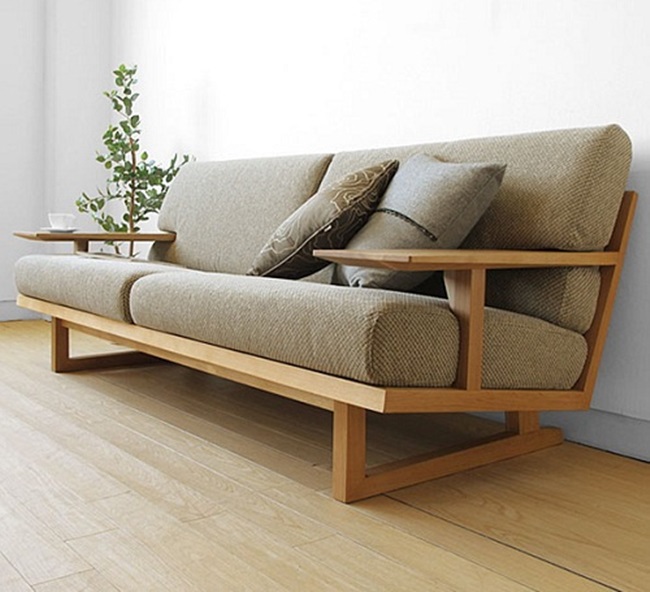 ghế sofa gỗ tự nhiên đơn giản 